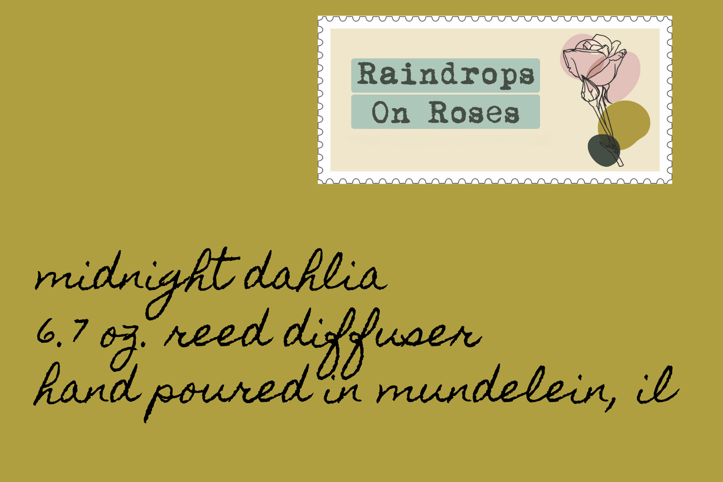 Midnight Dahlia-6.7 ounce reed diffuser