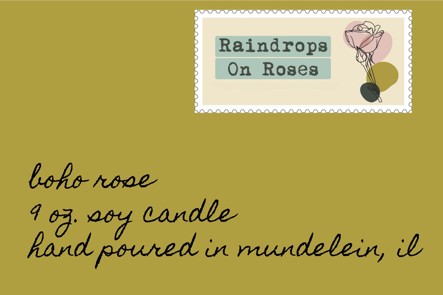 Boho Rose-9 ounce soy candle